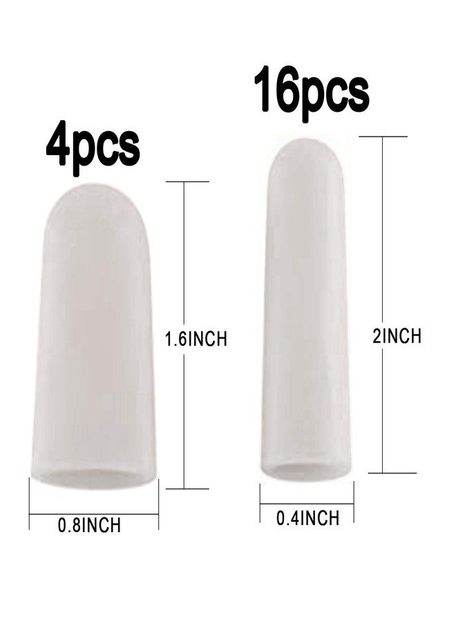 ANCIRS Gel Finger Support Protector Gloves, Gel Finger Cots/Covers - Different Sizes Silicone Fingertips for Hands Cracking, Eczema Skin (20pcs White) - Image 2